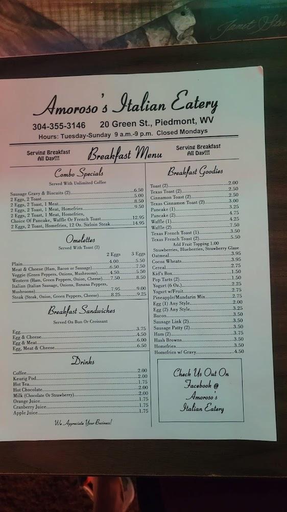 Amoroso's Italian bar Menu image 1