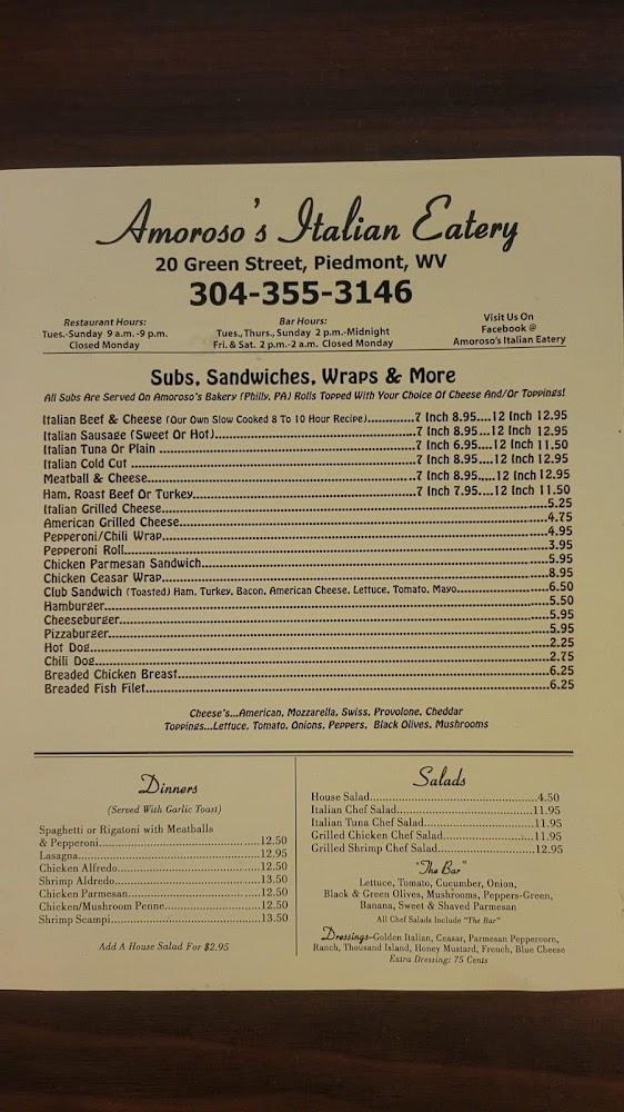 Amoroso's Italian bar Menu image 2